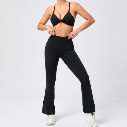 Sujetador ajustable giratorio, ropa de Yoga con espalda ajustada, traje con cuerno de secado rápido, traje de entrenamiento para ejercicio de carrera