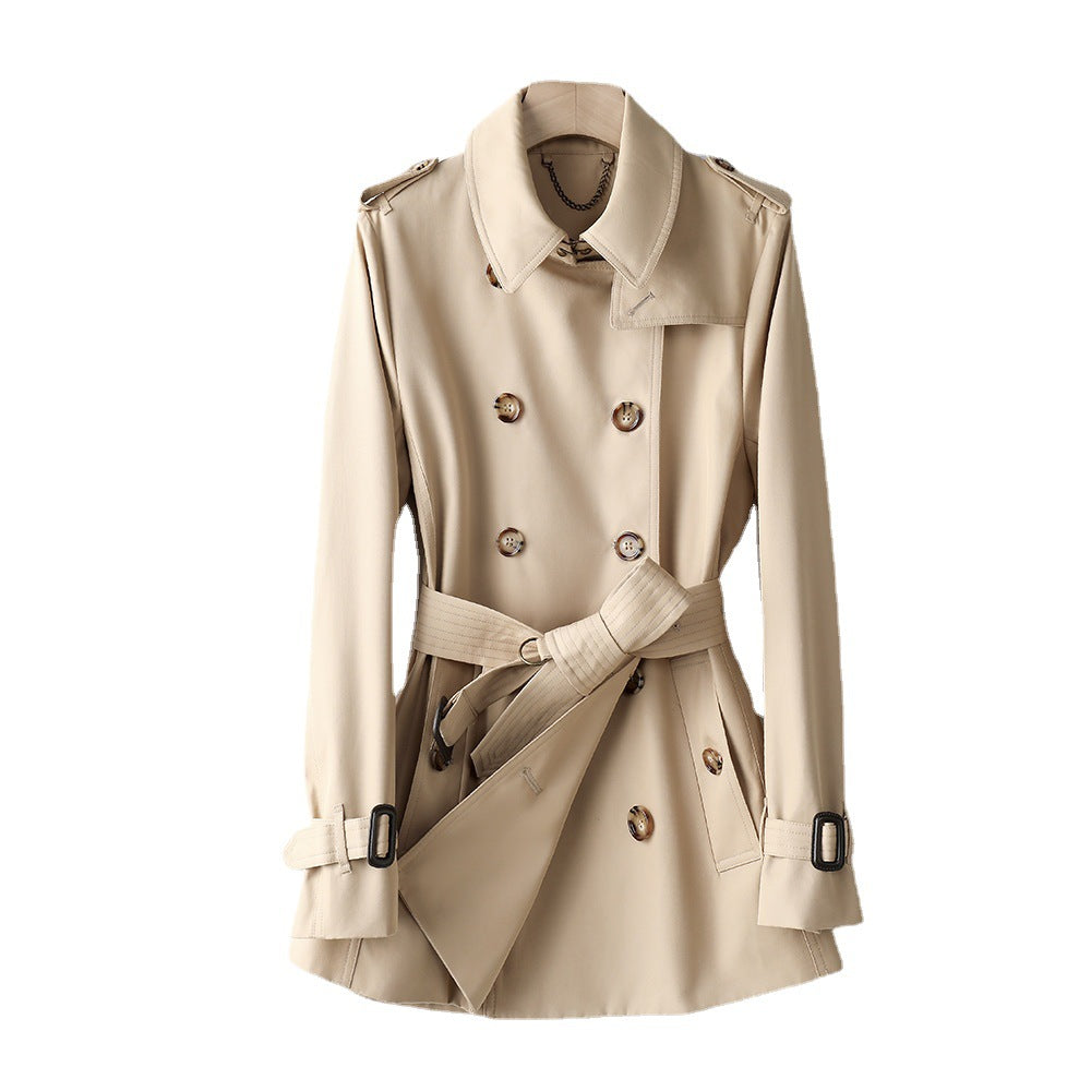 Women Element Trench Coat for Women Mid Length Fried Street Small British Spring Autumn Coat Women