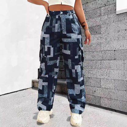 Casual Loose Plaid Trousers Casual Women Personality Street Overalls