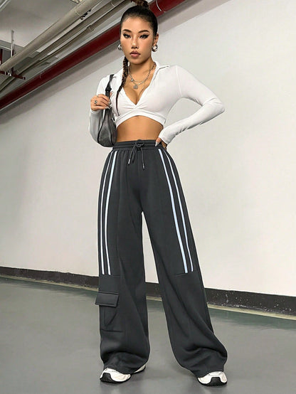 Design Cargo Pants Women Retro Casual Track Sweatpants