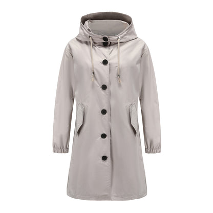 Autumn Winter Waterproof Anorak Women Casual Long Coat Women Loose Plus Size Outdoor Trench Coat