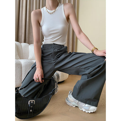 Early Autumn Tooling Pocket Straight Casual Wide Leg Pant