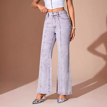 Women Clothing Straight Loose Jeans Trousers