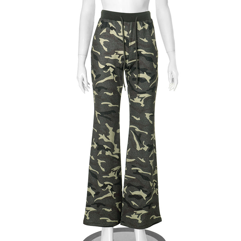 Vêtements de travail camouflage pour femmes, pantalon camouflage sexy de haute rue, taille haute, amincissant, été