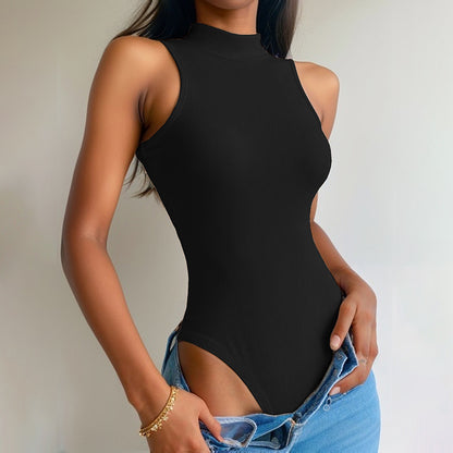 Ropa de verano para mujer, mono Sexy ajustado sin mangas con costilla