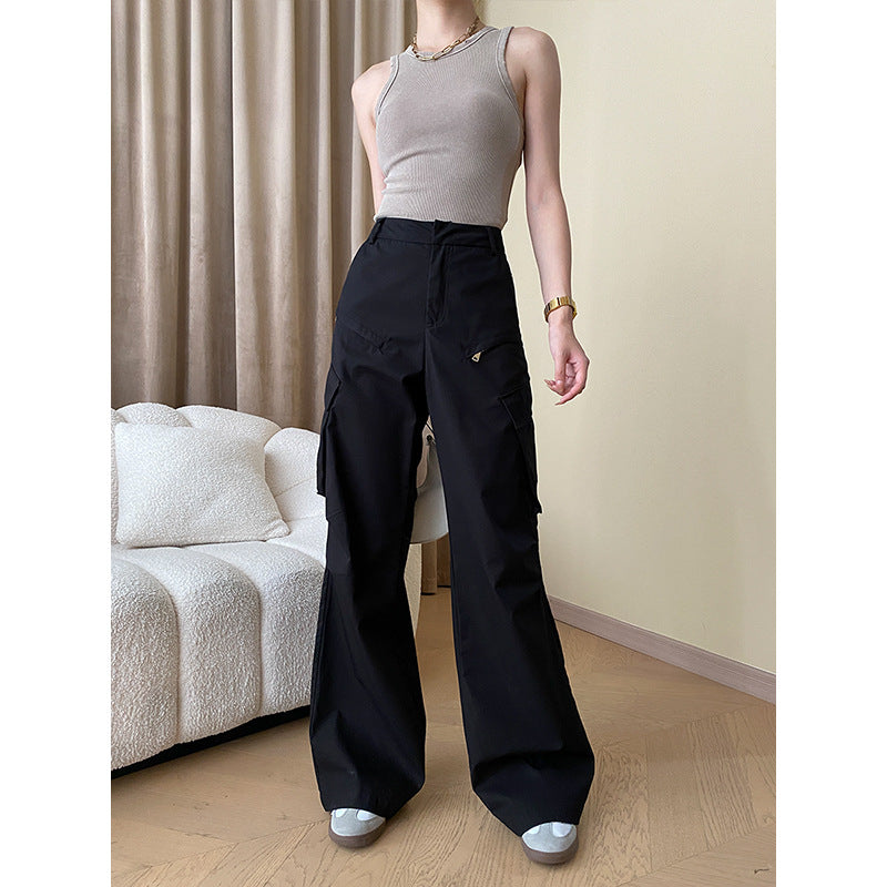 Early Autumn Tooling Pocket Straight Casual Wide Leg Pant