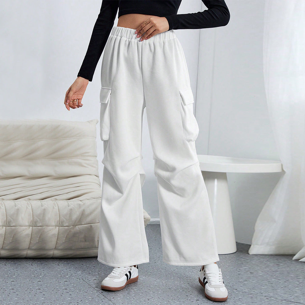 Arrival Retro Slimming Overalls Women Summer Brand High Street Loose Straight Wide Leg Sports Trousers