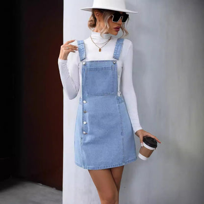 Women Clothing Top Product Denim Backless All Match Cami Dress