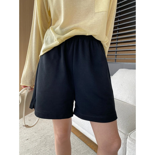 Casual Holiday Elastic Waist Loose Wide Leg Straight Five Points Slimming Sports Shorts