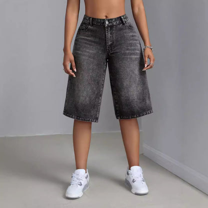 Women Clothing Street Wide Leg Pants Denim