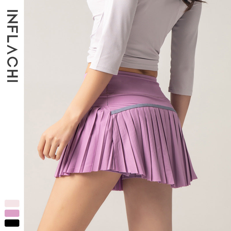 Summer Ultra-Short Pleated Skirt Sports Running Faux Two-Piece Skirt Sports Mini Skirt Tennis Skirt Anti-Exposure