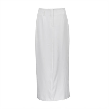 Women Clothing Niche White Low Waist Skirt Women Office Loose A line Skirt