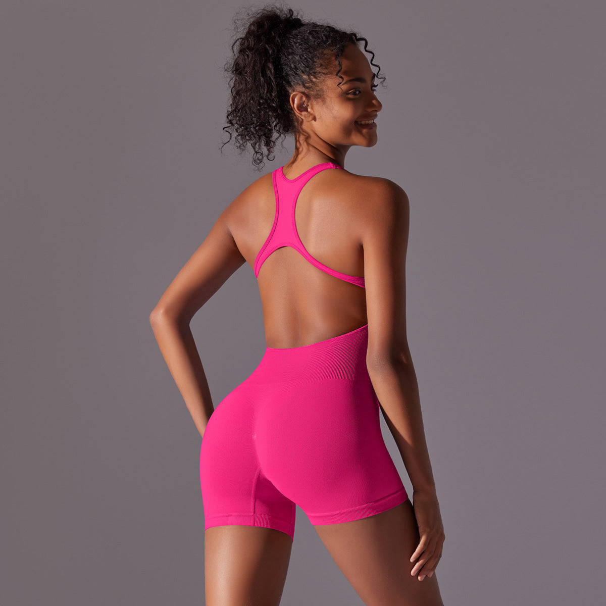 Tight Back Seamless Yoga Bodysuit Women Hip Lifting One Piece Sports Pilates Fitness Yoga Wear Women