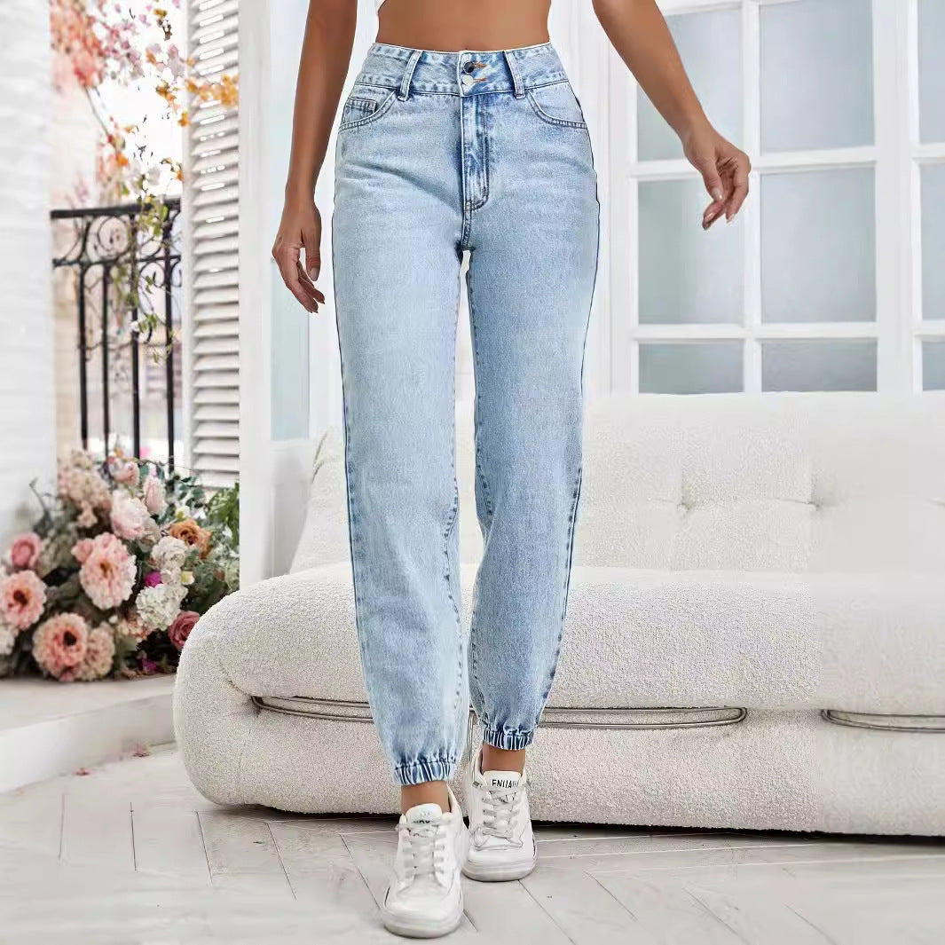 Women Clothing Drooping Slimming Pencil Pants Loose Denim