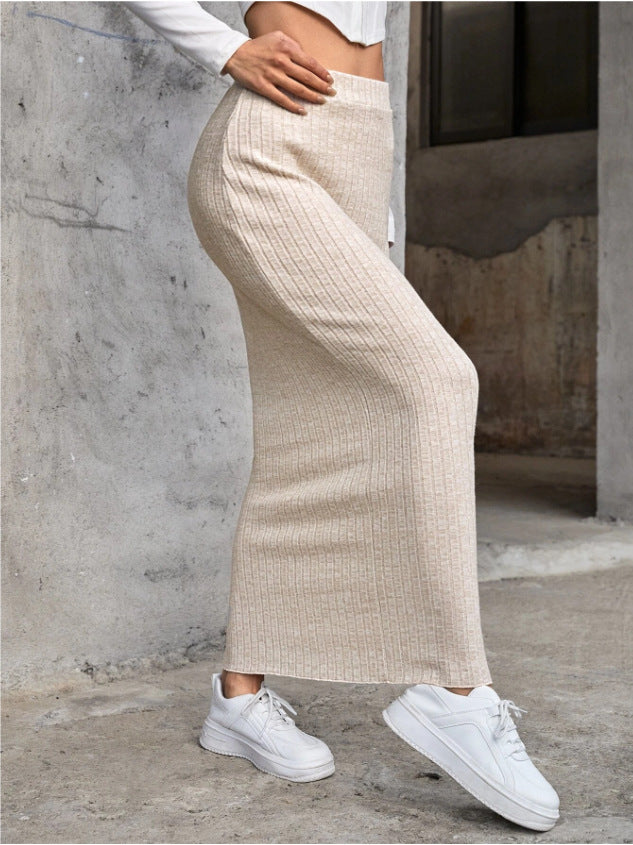 Autumn Casual High Waist Hip Knitwear Skirt Women