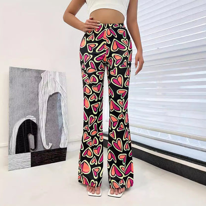 Bootleg Pants Women Casual Trousers Tight Camouflage Printed Pants