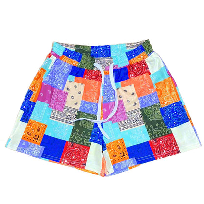 Mujer Verano Estampado floral Casual Paisley Paisley Shorts Pantalones de playa sueltos para mujer