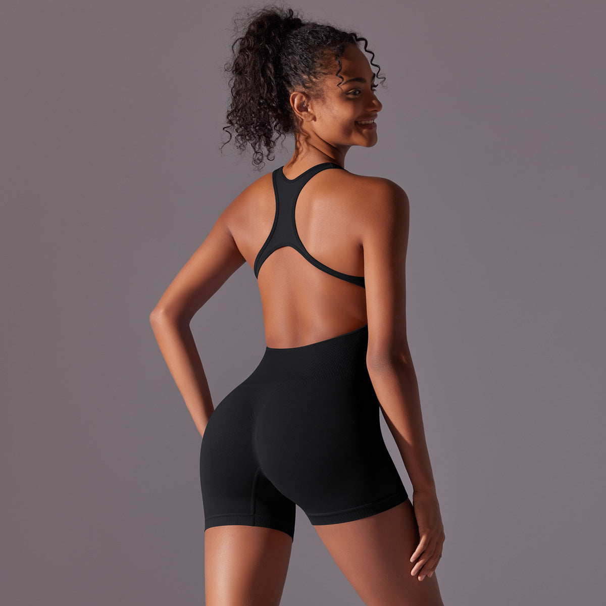 Tight Back Seamless Yoga Bodysuit Women Hip Lifting One Piece Sports Pilates Fitness Yoga Wear Women