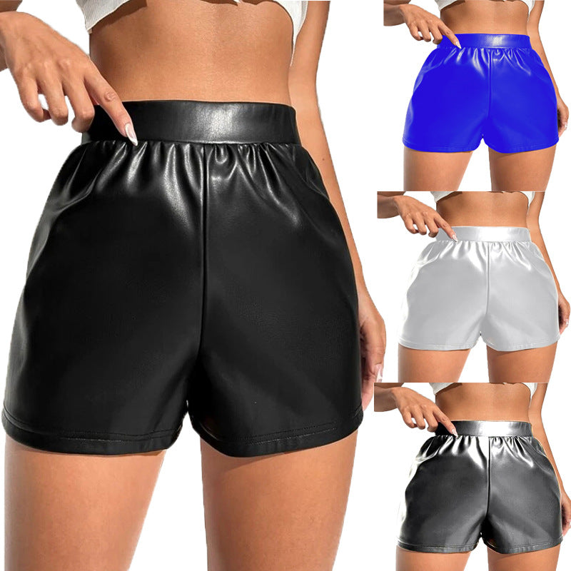 Été Sexy en cuir verni Shorts pantalons femmes taille haute pantalons décontractés amples femmes