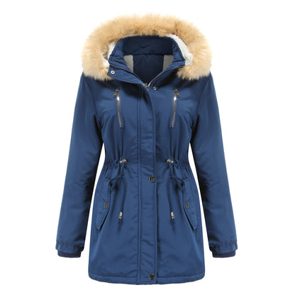 Automne Hiver Femmes Vêtements Épais Manteau En Coton Rembourré En Peau D'agneau Femmes Lâche Femmes Vêtements En Coton Chapeau Amovible Manteau Rembourré En Polaire