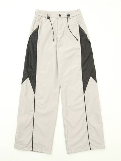 Color Matching Thin Niche Loose Draping Effect Sports Pants