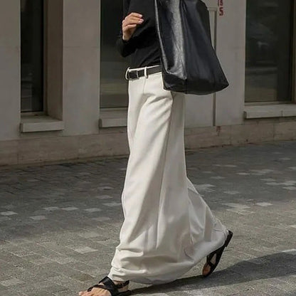 Jupe de bureau blanche laiteuse française d'automne pour femmes, profil ample, robe décontractée amincissante