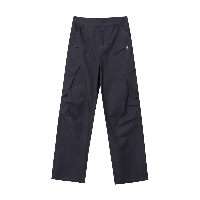 Early Autumn Tooling Pocket Straight Casual Wide Leg Pant