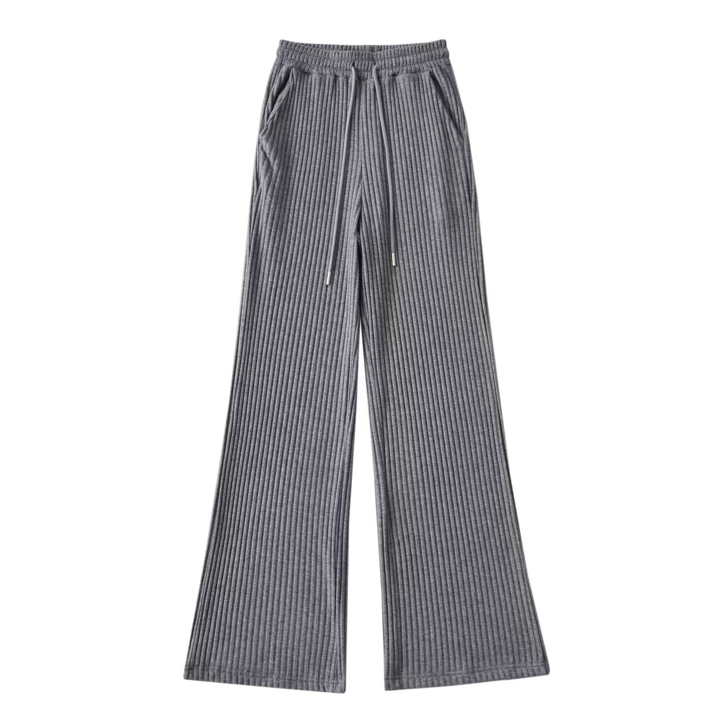 Pantalon décontracté taille haute, haut cardigan