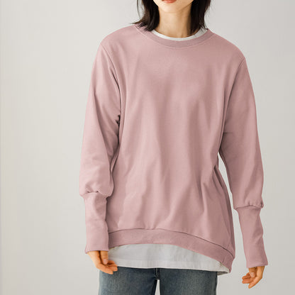 Autumn Winter Loose round Neck Cotton Sweater Women Terry Large Top