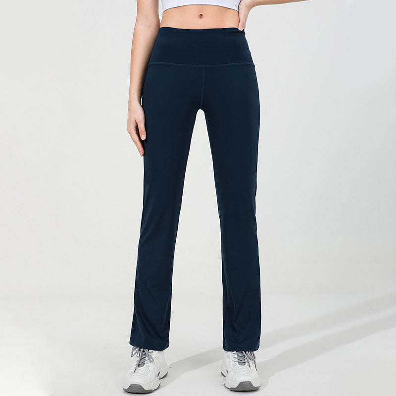 Pantalon de yoga couleur à fond cloche, sensation nue, jambes larges pour femmes, taille haute, levage des hanches, pantalon ample, anti-ourlet, silhouette flatteuse, pantalon de yoga à haute élasticité