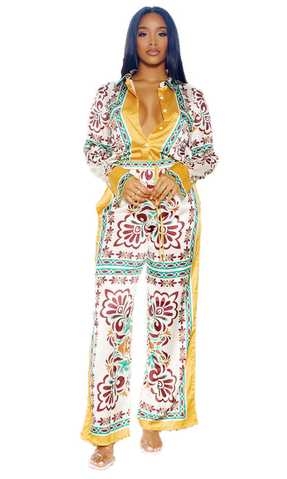 Women's Summer Fashion Printed Two-piece Suit