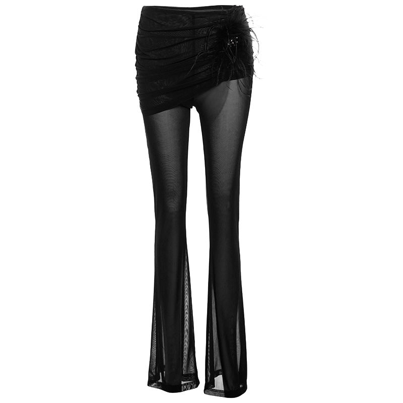 Combinaison d'été Sexy, coupe cintrée, transparente, taille haute, ensemble pantalon Bootcut