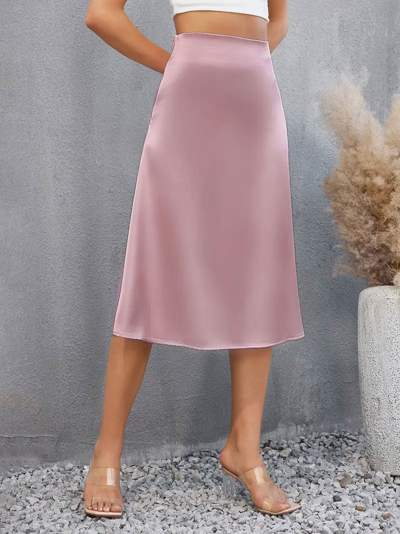 Women Clothing French Elegant Draping Satin Skirt for Women Spring Autumn High Grade Sentong Qin Skirt Summer Mid Length