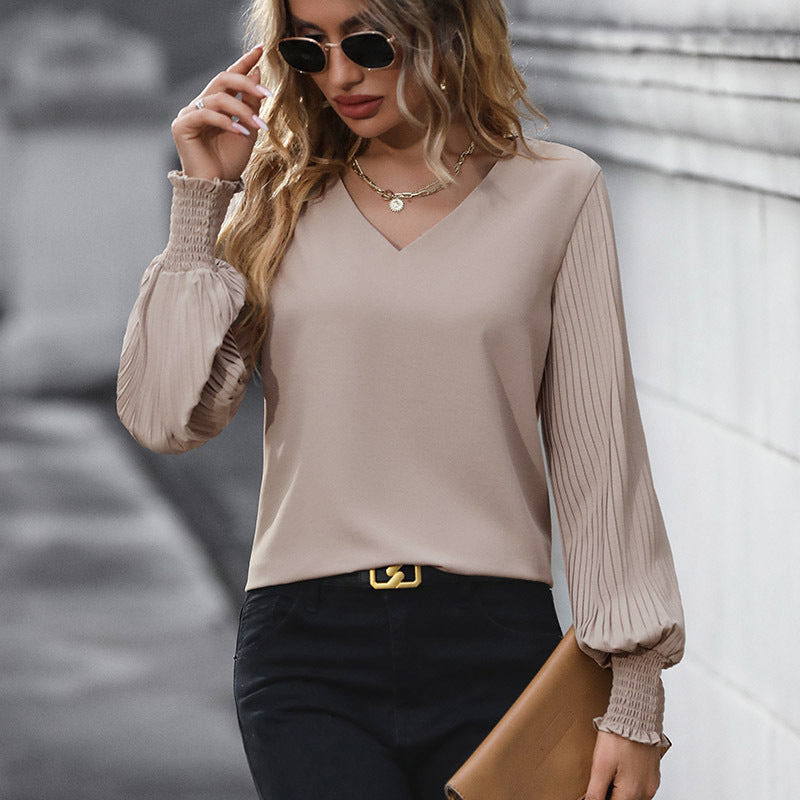 Autumn Women Clothing Long Sleeve Solid Color Shirt for Women