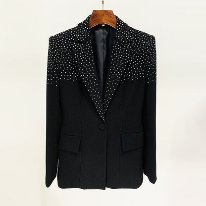 Goods Celebrity Strass Slim Fit Un Bouton Blazer Jupe Ensemble