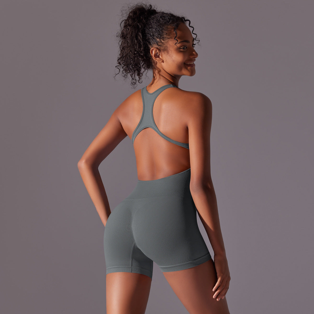 Tight Back Seamless Yoga Bodysuit Women Hip Lifting One Piece Sports Pilates Fitness Yoga Wear Women