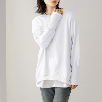 Autumn Winter Loose round Neck Cotton Sweater Women Terry Large Top