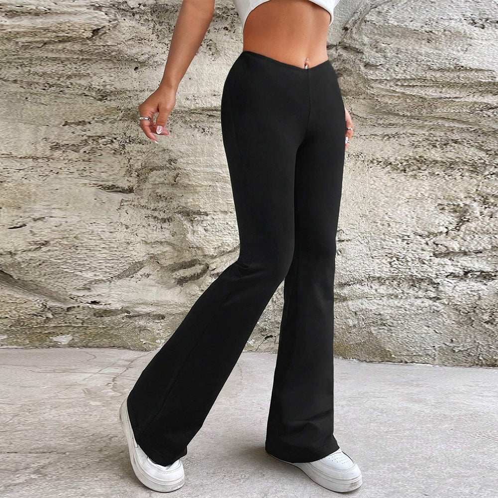 Pantalon de sport décontracté pour femme, pantalon d'été amincissant à taille en V, pantalon bootcut