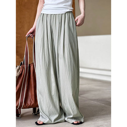 Pantalon large à taille élastique fine et tombante pour femme Pantalon d'été décontracté pour femme Pantalon Yamamoto