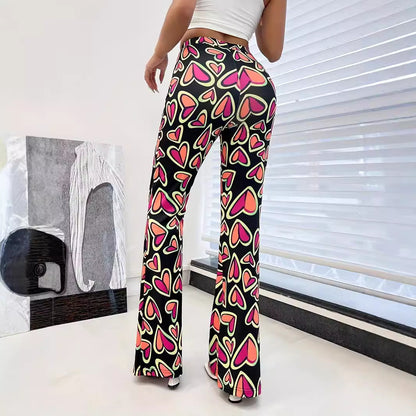 Bootleg Pants Women Casual Trousers Tight Camouflage Printed Pants