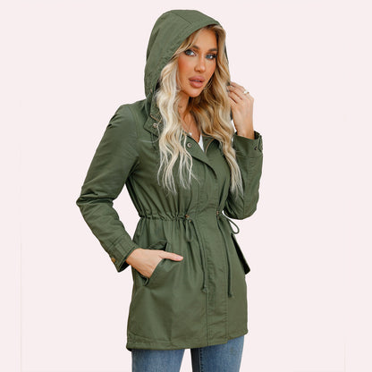 Cotton Women Spring Autumn Coat Loose Solid Color Clothing Women Clothing