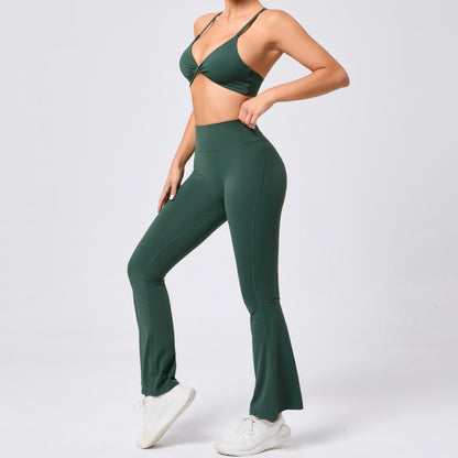 Sujetador ajustable giratorio, ropa de Yoga con espalda ajustada, traje con cuerno de secado rápido, traje de entrenamiento para ejercicio de carrera