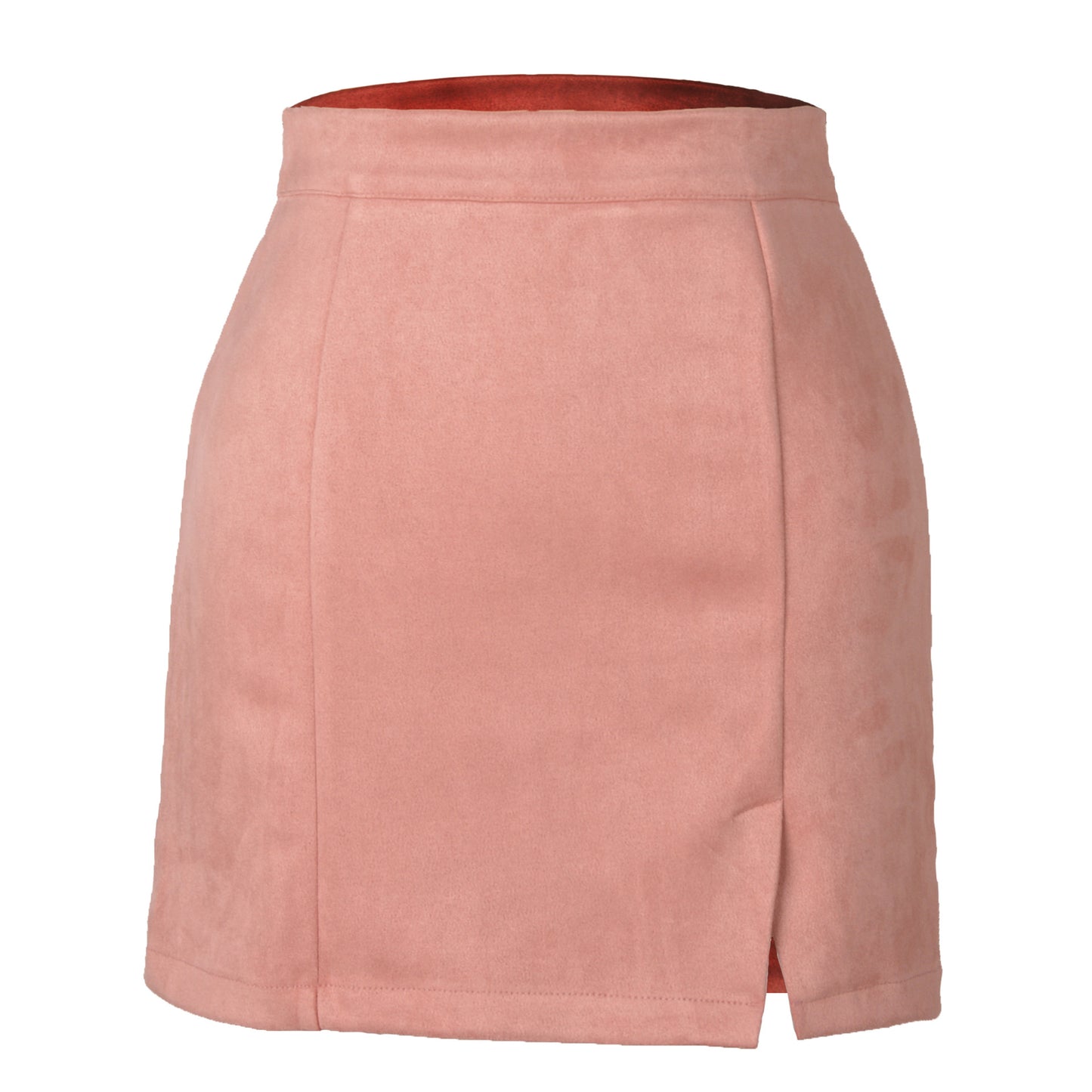 Women Clothing Suede Hip Skirt High Waist Zipper Autumn Winter A line Solid Skirt Women