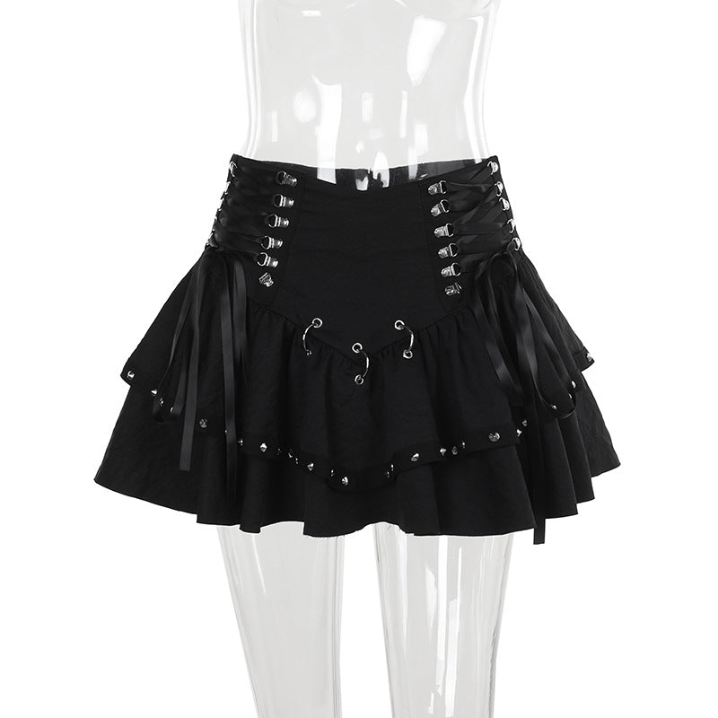 Black Heavy Metal Sexy Skirt Women Halloween Street Sexy All Matching Sheath Short Skirt