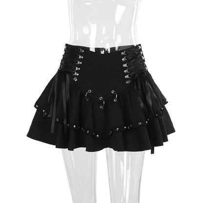 Black Heavy Metal Sexy Skirt Women Halloween Street Sexy All Matching Sheath Short Skirt