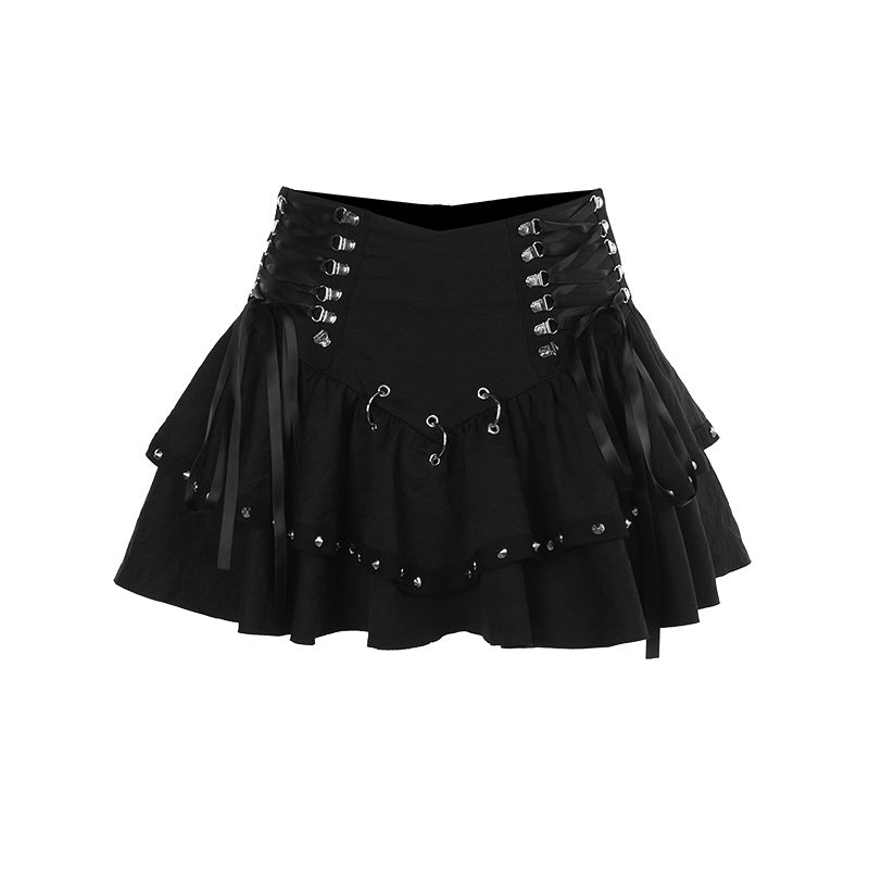 Black Heavy Metal Sexy Skirt Women Halloween Street Sexy All Matching Sheath Short Skirt