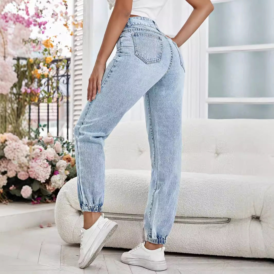 Women Clothing Drooping Slimming Pencil Pants Loose Denim