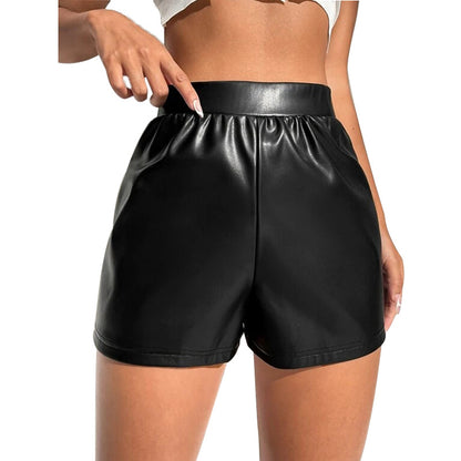 Été Sexy en cuir verni Shorts pantalons femmes taille haute pantalons décontractés amples femmes