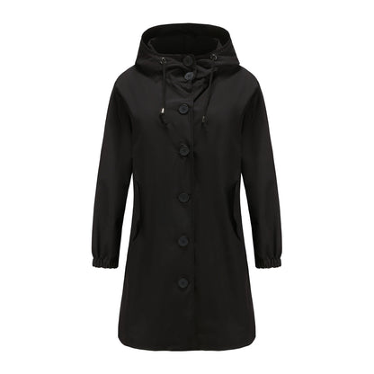 Autumn Winter Waterproof Anorak Women Casual Long Coat Women Loose Plus Size Outdoor Trench Coat