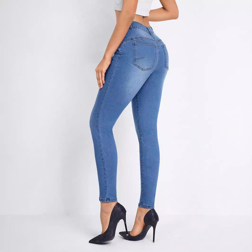 Women Clothing Tight Stretch Skinny Jeans Trousers